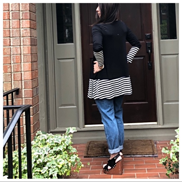 ✨LAST ONE✨block side pocket striped swing tunic - Picture 6 of 8